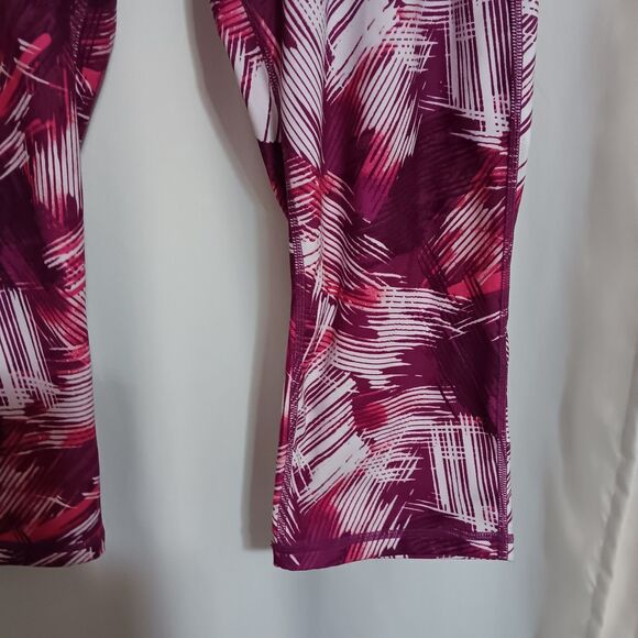 Reebok Revolve Skinny High-rise Capri Sz 2X Yoga Leggings Pink & White - Picture 4 of 11